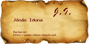 Jónás Iduna névjegykártya